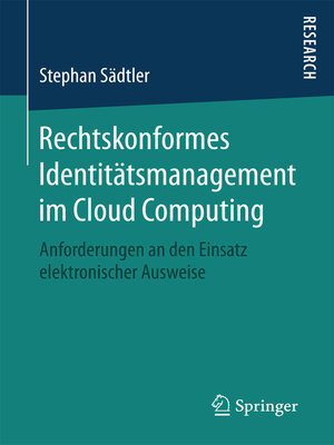 cover image of Rechtskonformes Identitätsmanagement im Cloud Computing